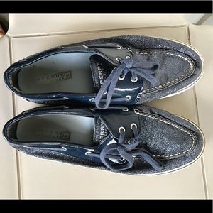 Blue Sparkly Sperrys